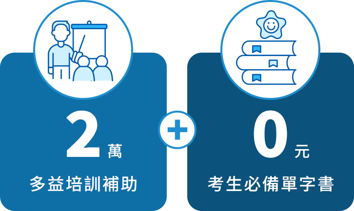 2萬多益培訓補助+0元考生必備單字書
